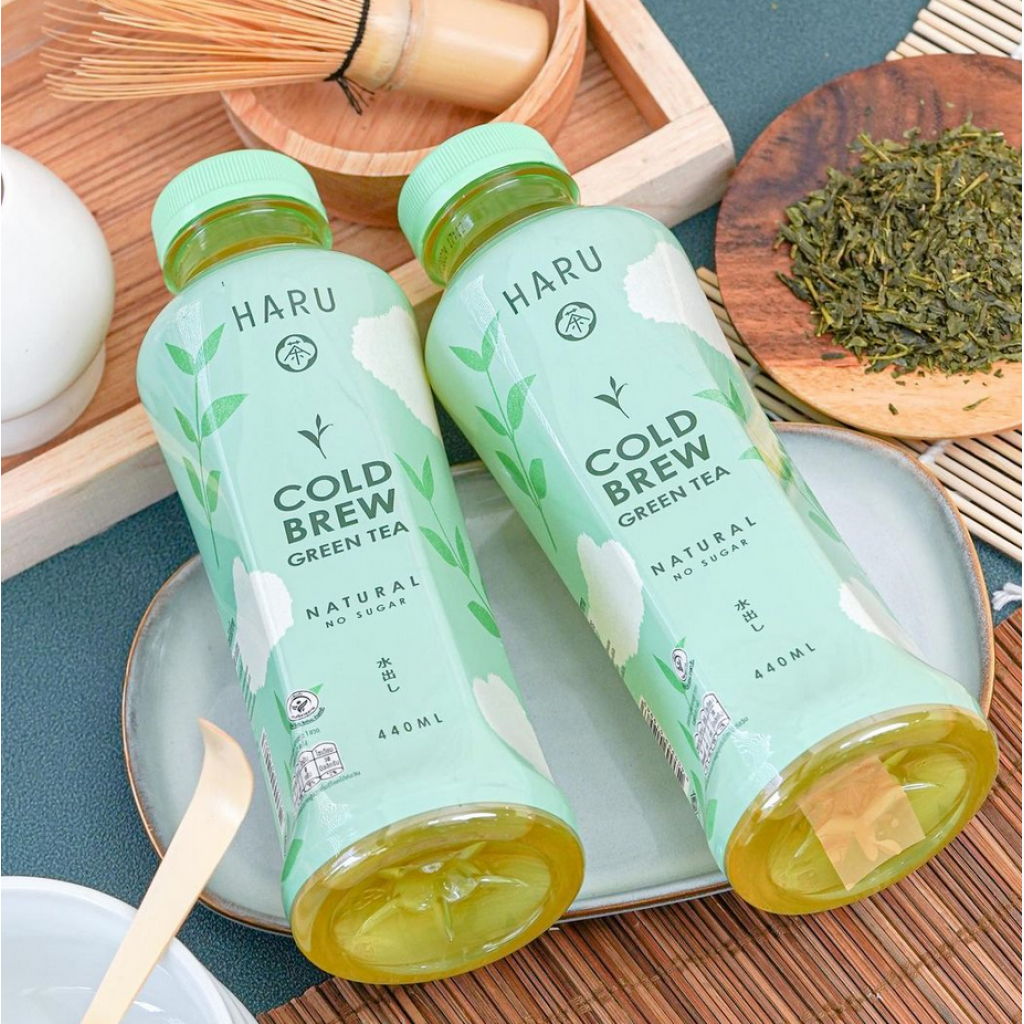 Haru Cold Brew Green Tea Drink No Sugar 440ml.