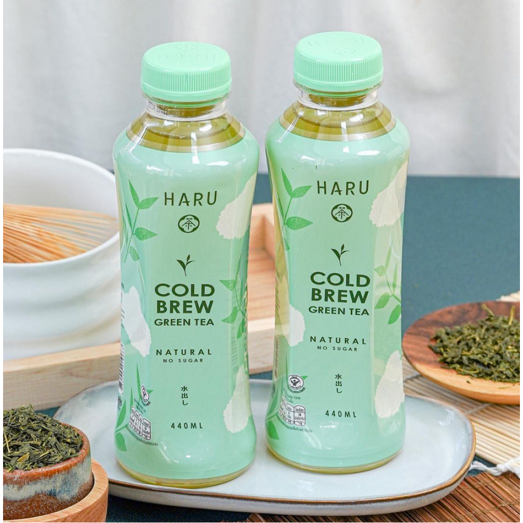 Haru Cold Brew Green Tea Drink No Sugar 440ml.