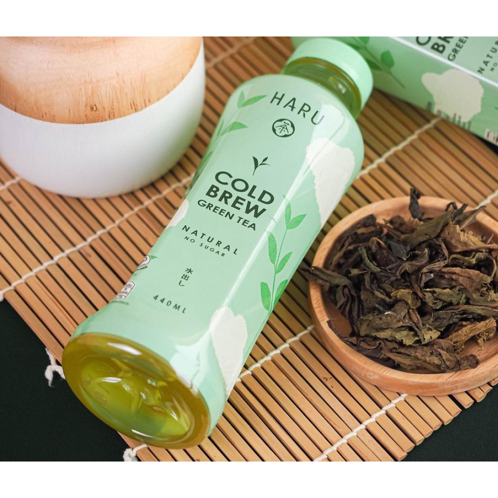 Haru Cold Brew Green Tea Drink No Sugar 440ml.