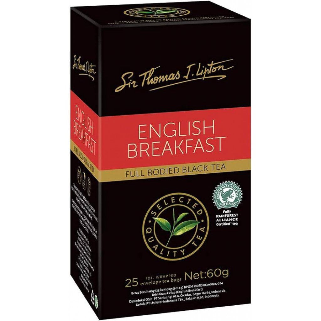 Sir Thomas J Lipton English Breakfast Black Tea 60g.