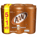 A and W Rootbeer Soft Drink 325ml. Pack 5 Free 1
