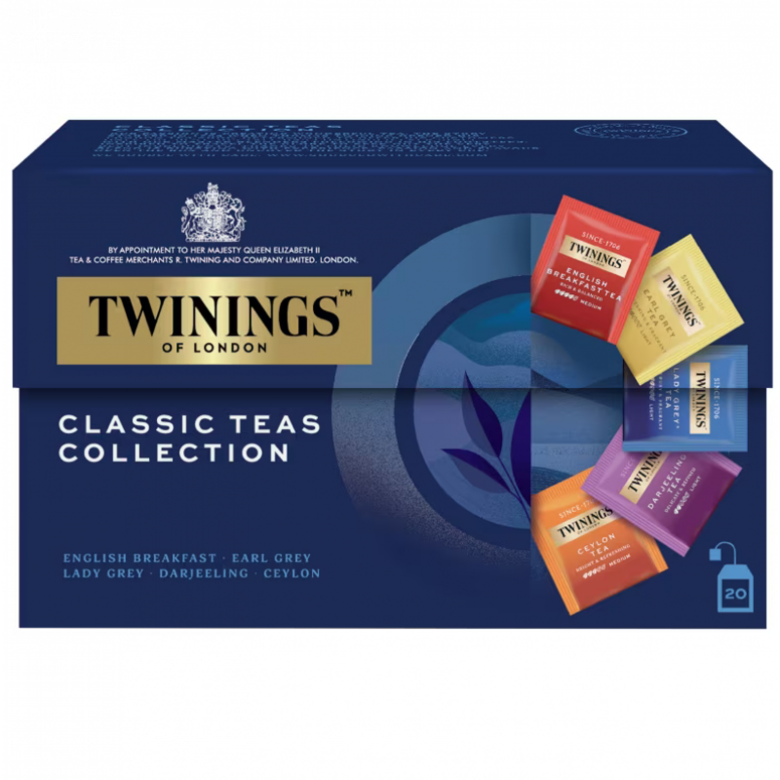 ﻿Twinings Classic Teas Collection 40g. Pack 20