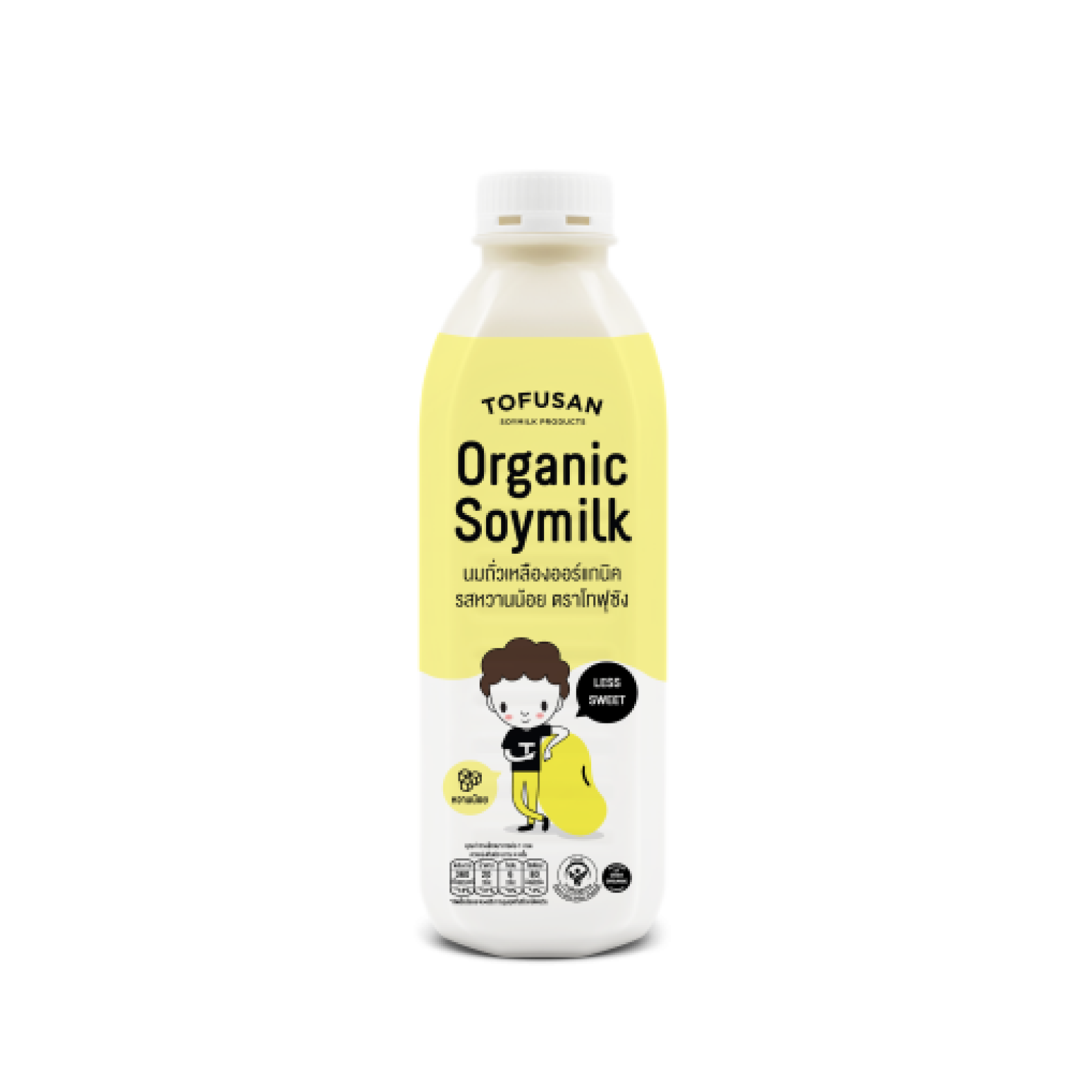 Organic soy milk less sweet