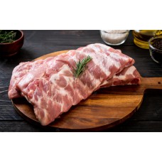 Raw pork ribs. Raw meat