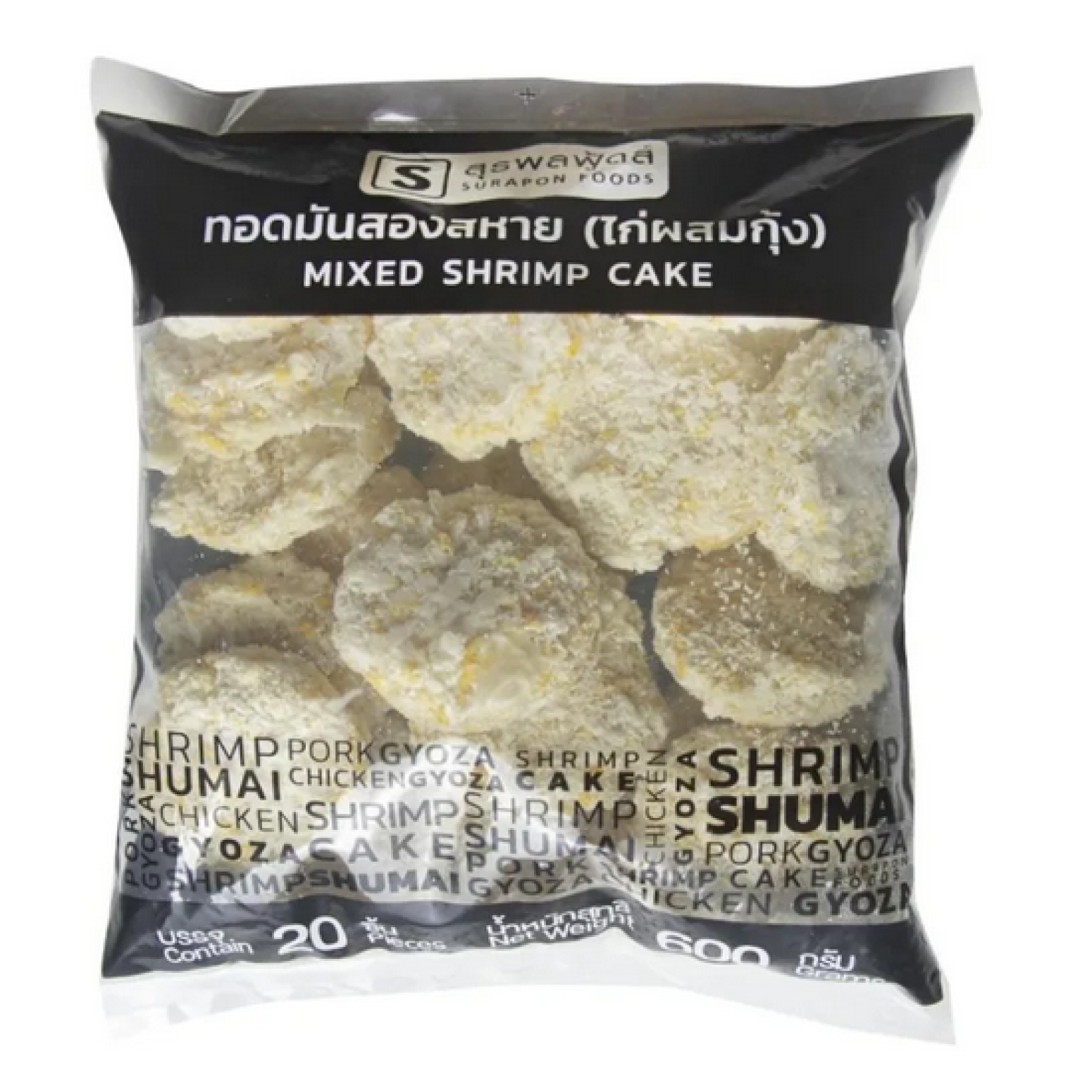 Mixed Shrimp Cake Frozen Surapon Foods 20 pcs 600 g of pack