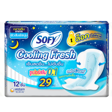Sofy Cooling Fresh Sanitary Napkin Night Super Slim 0.1 Wing 29cm 12pcs