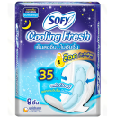Sofy Cooling Fresh Sanitary Napkin Night Slim Wing 35cm 9pcs