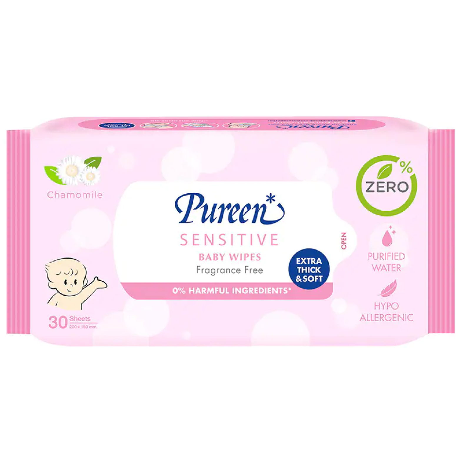 Pureen Baby Wipes Sensitive 30sheets
