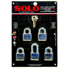 Brass key-alike padlock SOLO 4507SQC SL