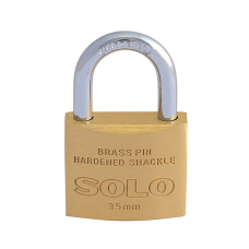 SOLO Brass Spring Padlock 84-35 mm.