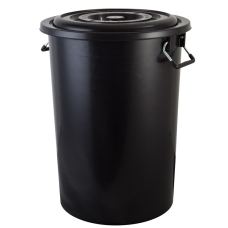 Basket plastic bucket black 77 liters