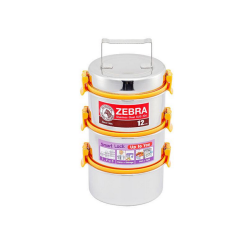 Zebra brand tiffin size 12 cm. 3 layers Smart Lock II