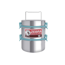 Zebra brand Tiffin size 12 cm 2 layers Smart Lock II model turquoise color